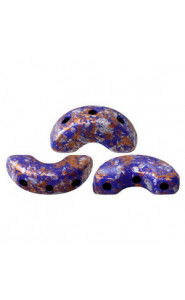 Les perles par Puca® Arcos beads Opaque sapphire tweedy 33050/45073